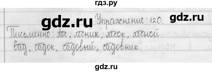 ГДЗ по русскому языку 3 класс  Рамзаева   упражнение - 120, Решебник 2016