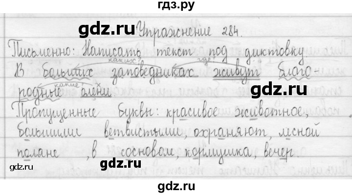 ГДЗ по русскому языку 3 класс  Рамзаева   упражнение - 284, Решебник 2016