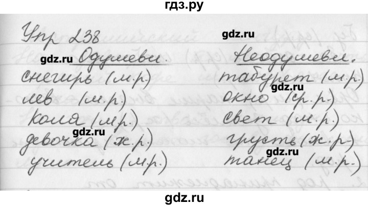 ГДЗ по русскому языку 3 класс  Бунеев   упражнение - 238, Решебник №1