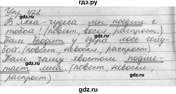 ГДЗ по русскому языку 3 класс  Бунеев   упражнение - 422, Решебник №1