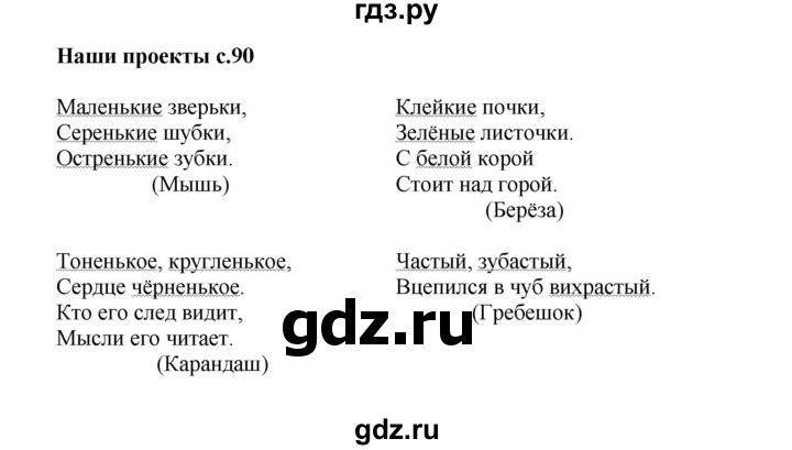 Русский язык 3 класс 2 часть стр 90 наши проекты