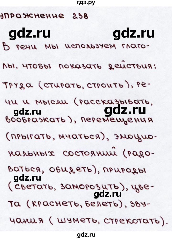 ГДЗ по русскому языку 3 класс  Канакина   часть №2 / упражнение - 238, Решебник №4