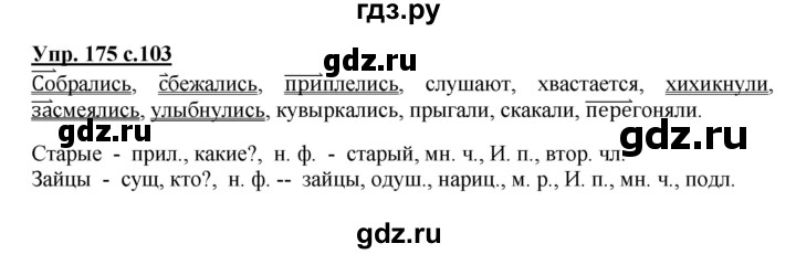 ГДЗ по русскому языку 3 класс  Канакина   часть 2 / упражнение - 175, Решебник 2015 №1