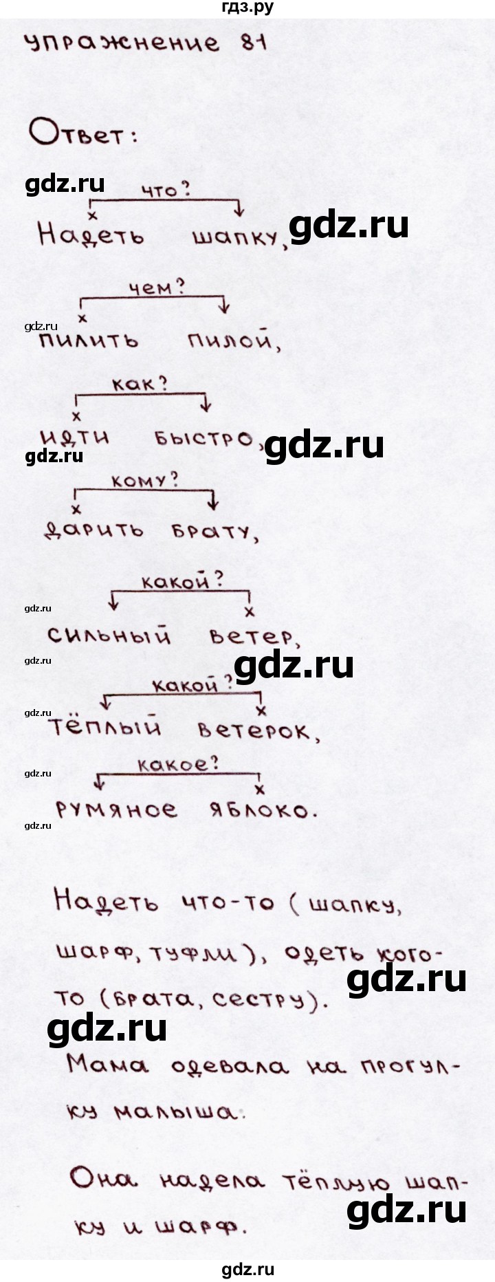 ГДЗ по русскому языку 3 класс  Канакина   часть 1 / упражнение - 81, Решебник 2015 №3