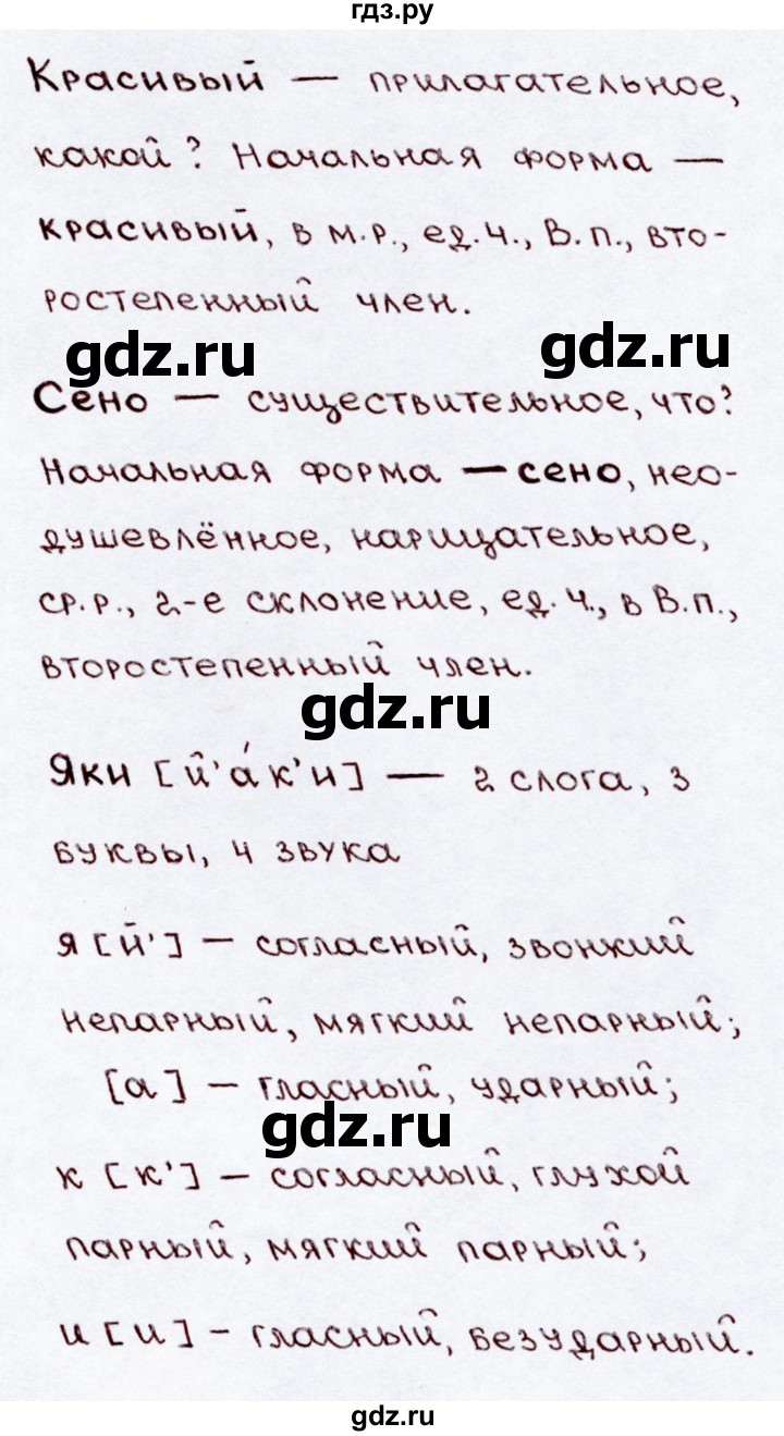 ГДЗ часть 2 / упражнение 166 русский язык 3 класс Канакина, Горецкий