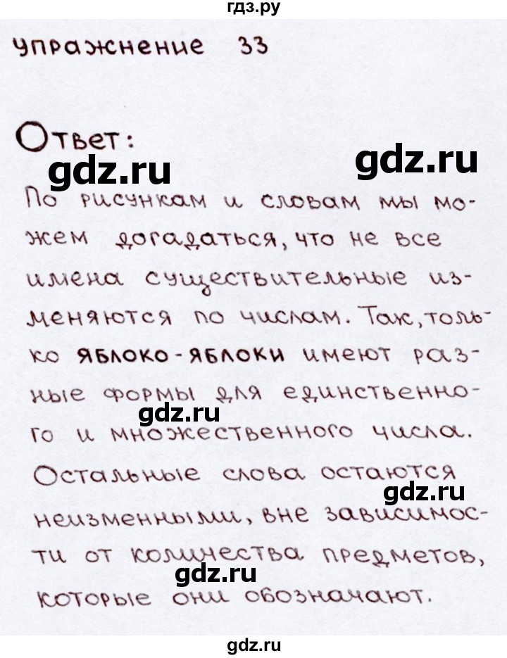 ГДЗ по русскому языку 3 класс  Канакина   часть 2 / упражнение - 33, Решебник 2015 №3