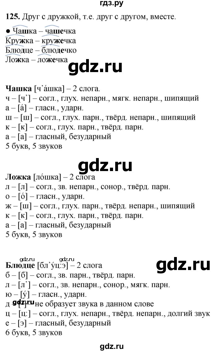 ГДЗ по русскому языку 3 класс  Канакина   часть 1 / упражнение - 125, Решебник 2025