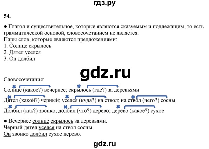 ГДЗ по русскому языку 3 класс  Канакина   часть 1 / упражнение - 54, Решебник 2025