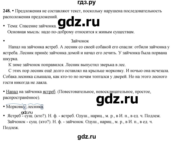 ГДЗ по русскому языку 3 класс  Канакина   часть 2 / упражнение - 248, Решебник 2025