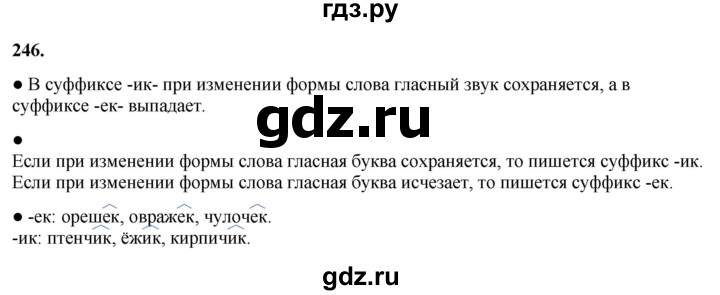 ГДЗ по русскому языку 3 класс Канакина, Горецкий часть 1 - ответ на номер 246, Решебник 2025