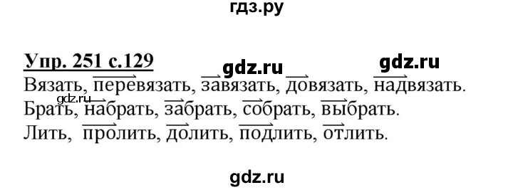 ГДЗ по русскому языку 3 класс Канакина, Горецкий часть 1 - ответ на номер 251, Решебник 2015 №1
