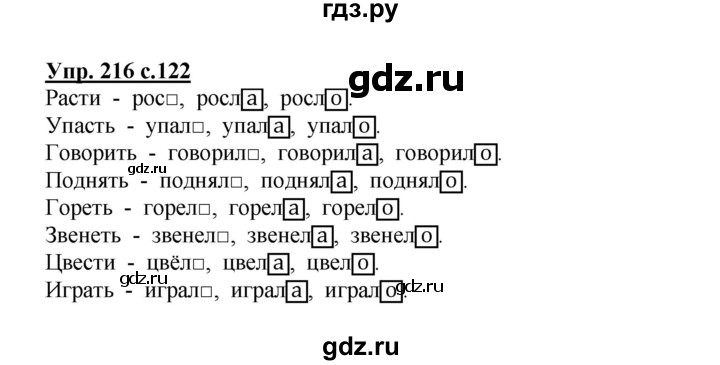 ГДЗ по русскому языку 3 класс Канакина, Горецкий часть 2 - ответ на номер 216, Решебник 2015 №1
