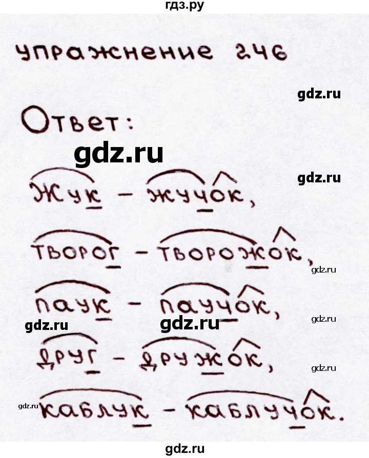ГДЗ по русскому языку 3 класс Канакина, Горецкий часть 1 - ответ на номер 246, Решебник 2015 №3