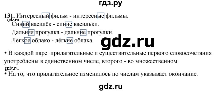 ГДЗ по русскому языку 3 класс Канакина, Горецкий часть 2 - ответ на номер 131, Решебник 2025
