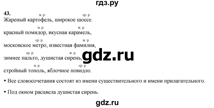ГДЗ по русскому языку 3 класс Канакина, Горецкий часть 2 - ответ на номер 43, Решебник 2025