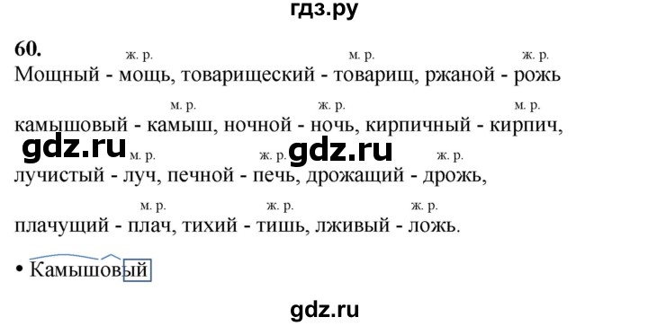 ГДЗ по русскому языку 3 класс Канакина, Горецкий часть 2 - ответ на номер 60, Решебник 2025