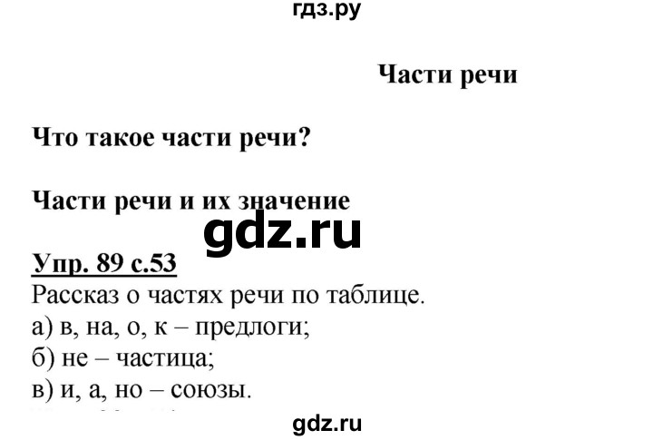 ГДЗ по русскому языку 3 класс Канакина, Горецкий часть 1 - ответ на номер 89, Решебник 2015 №1