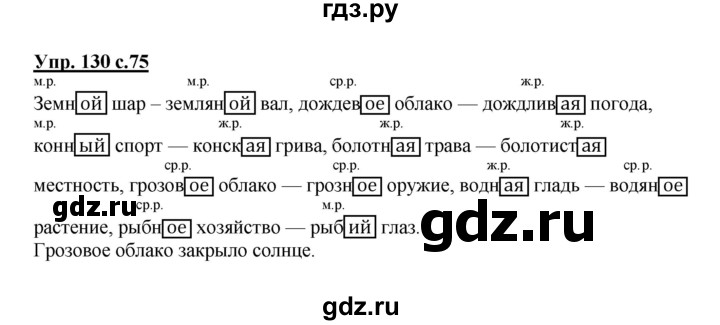 ГДЗ по русскому языку 3 класс Канакина, Горецкий часть 2 - ответ на номер 130, Решебник 2015 №1