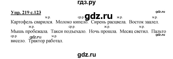 ГДЗ по русскому языку 3 класс Канакина, Горецкий часть 2 - ответ на номер 219, Решебник 2015 №1