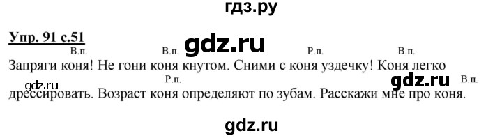 ГДЗ по русскому языку 3 класс Канакина, Горецкий часть 2 - ответ на номер 91, Решебник 2015 №1