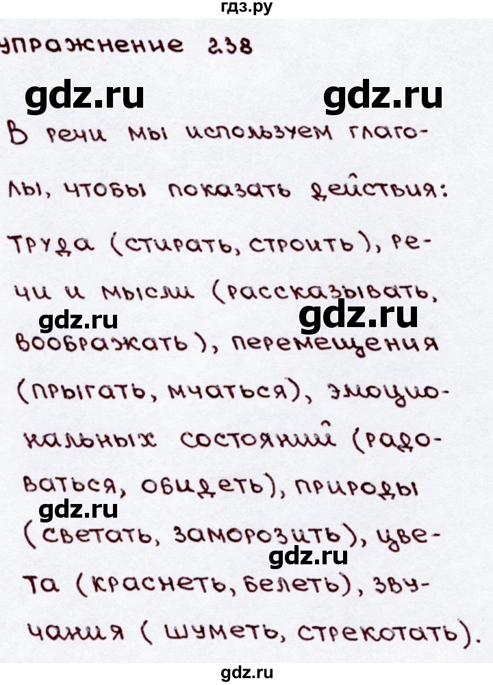 ГДЗ по русскому языку 3 класс Канакина, Горецкий часть 2 - ответ на номер 238, Решебник 2015 №3