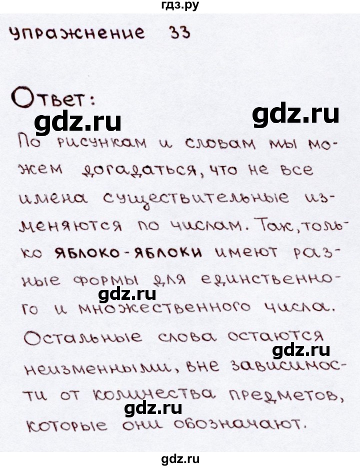 ГДЗ по русскому языку 3 класс Канакина, Горецкий часть 2 - ответ на номер 33, Решебник 2015 №3