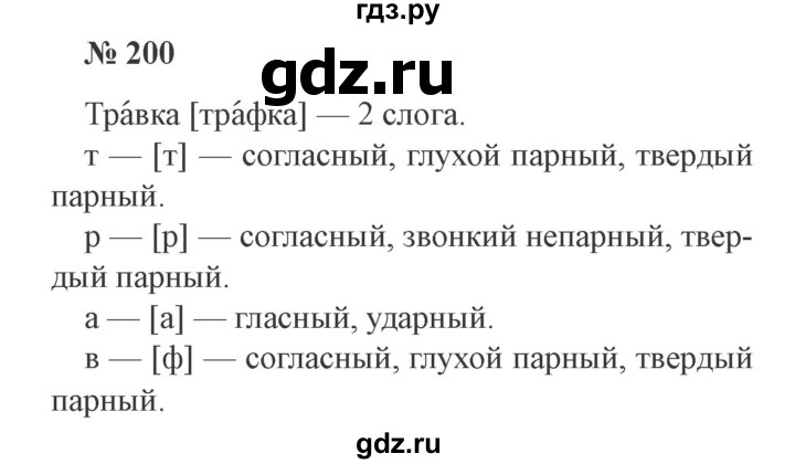 ГДЗ по русскому языку 3 класс Канакина, Горецкий часть 2 - ответ на номер 200, Решебник 2015 №4