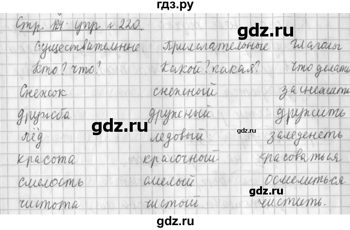 ГДЗ по русскому языку 3 класс  Климанова   часть 1 / упражнение - 220, Решебник №1 2014