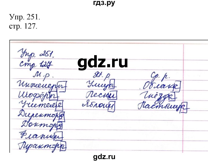 ГДЗ по русскому языку 4 класс  Рамзаева   упражнение - 251, Решебник №1