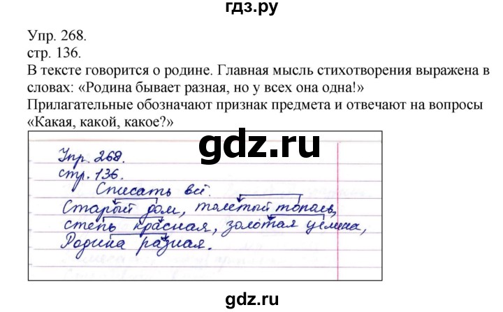 ГДЗ по русскому языку 4 класс  Рамзаева   упражнение - 268, Решебник №1