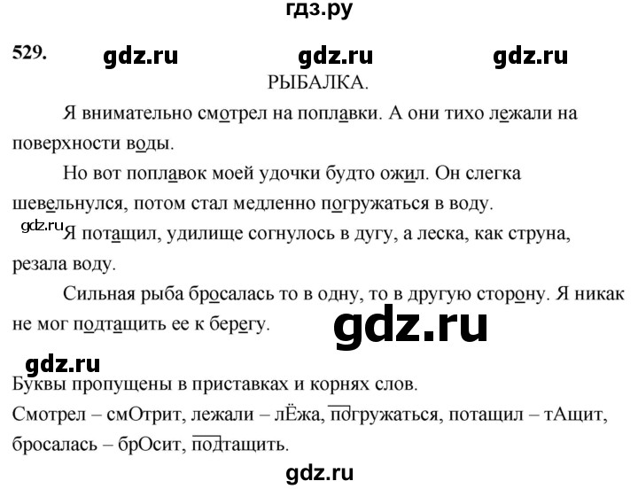 ГДЗ по русскому языку 4 класс  Рамзаева   упражнение - 529, Решебник №1
