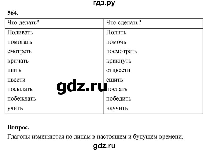 ГДЗ по русскому языку 4 класс  Рамзаева   упражнение - 564, Решебник №1