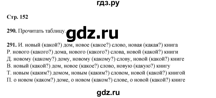 ГДЗ по русскому языку 4 класс Рамзаева   часть 1. страница - 152, Решебник 2024
