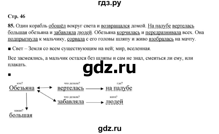 ГДЗ по русскому языку 4 класс Рамзаева   часть 1. страница - 46, Решебник 2024