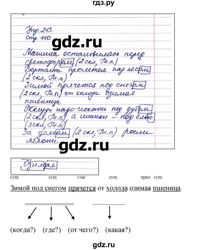 ГДЗ по русскому языку 4 класс Рамзаева   часть 1. страница - 110, Решебник №1 2014