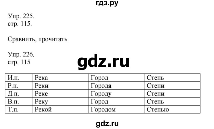 ГДЗ по русскому языку 4 класс Рамзаева   часть 1. страница - 115, Решебник №1 2014