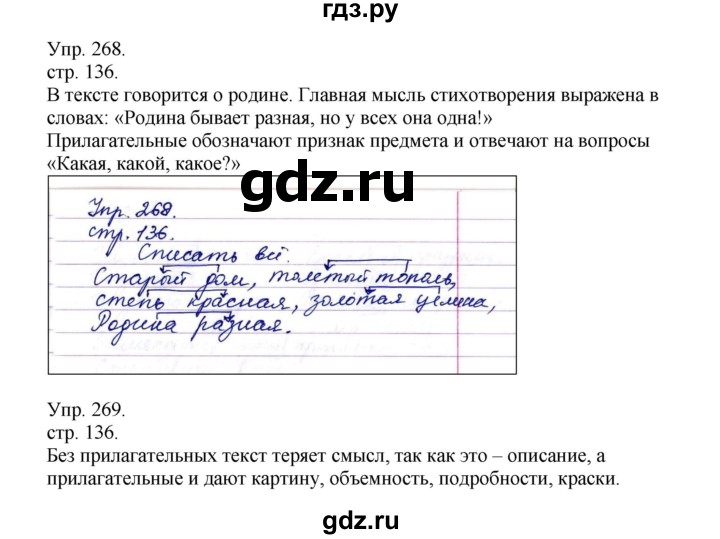 ГДЗ по русскому языку 4 класс Рамзаева   часть 1. страница - 136, Решебник №1 2014