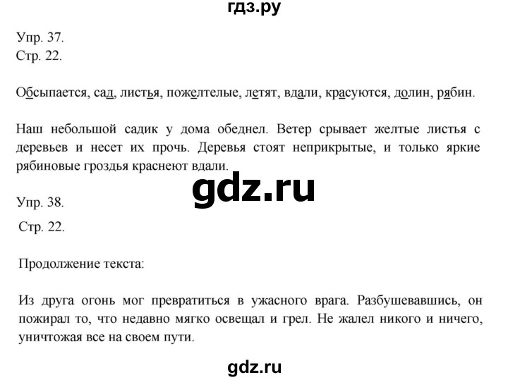 ГДЗ по русскому языку 4 класс Рамзаева   часть 1. страница - 22, Решебник №1 2014