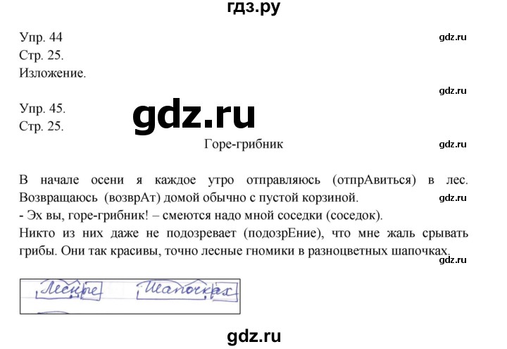 ГДЗ по русскому языку 4 класс Рамзаева   часть 1. страница - 25, Решебник №1 2014