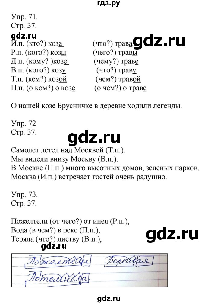 ГДЗ по русскому языку 4 класс Рамзаева   часть 1. страница - 37, Решебник №1 2014