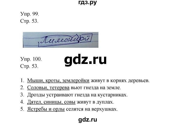 ГДЗ по русскому языку 4 класс Рамзаева   часть 1. страница - 53, Решебник №1 2014