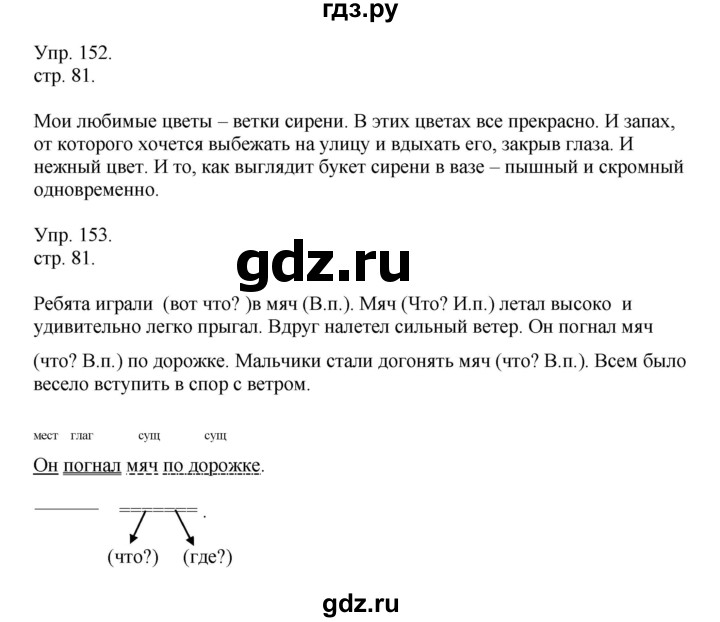 ГДЗ по русскому языку 4 класс Рамзаева   часть 1. страница - 81, Решебник №1 2014