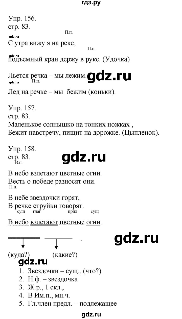 ГДЗ по русскому языку 4 класс Рамзаева   часть 1. страница - 83, Решебник №1 2014