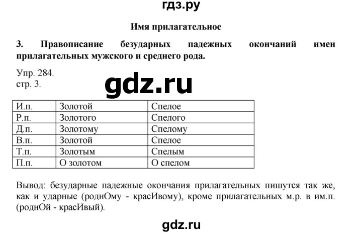 ГДЗ по русскому языку 4 класс Рамзаева   часть 2. страница - 3, Решебник №1 2014