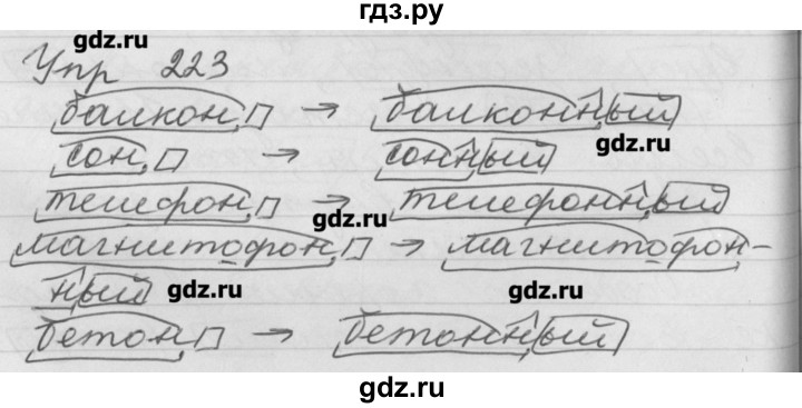 ГДЗ по русскому языку 4 класс  Бунеев   упражнение - 223, Решебник №1