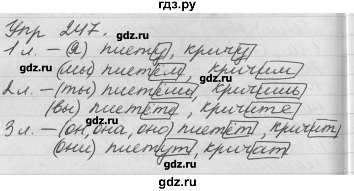 ГДЗ по русскому языку 4 класс  Бунеев   упражнение - 247, Решебник №1