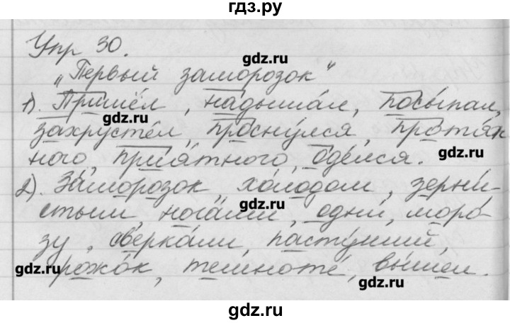 ГДЗ по русскому языку 4 класс  Бунеев   упражнение - 30, Решебник №1