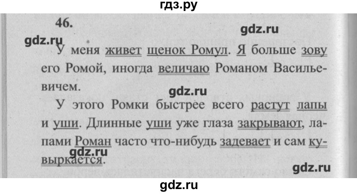 ГДЗ по русскому языку 4 класс  Бунеев   упражнение - 46, Решебник №3