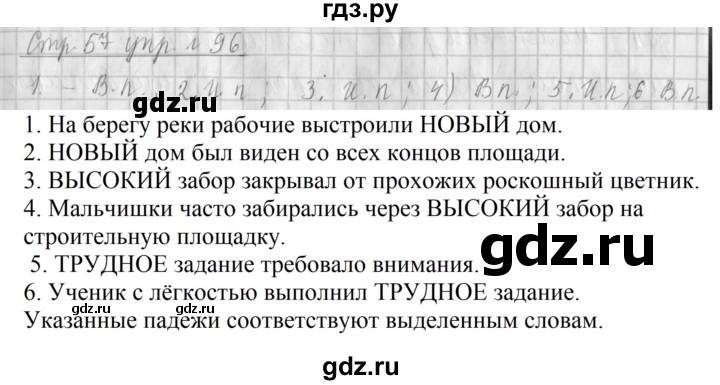 ГДЗ по русскому языку 4 класс  Климанова   часть 2 / упражнение - 96, Решебник №1 2014