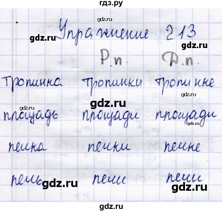ГДЗ по русскому языку 4 класс  Канакина   часть 1 / упражнение - 213, Решебник №3